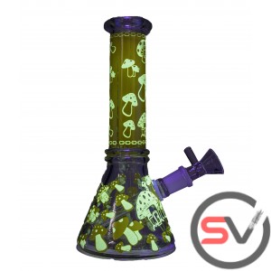 MUSHROOM MINI BEAKER TYPE 2 - YELLOW 8inch (GLOW IN DARK)